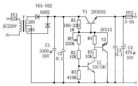 3～25V電壓可調穩(wěn)壓電路圖